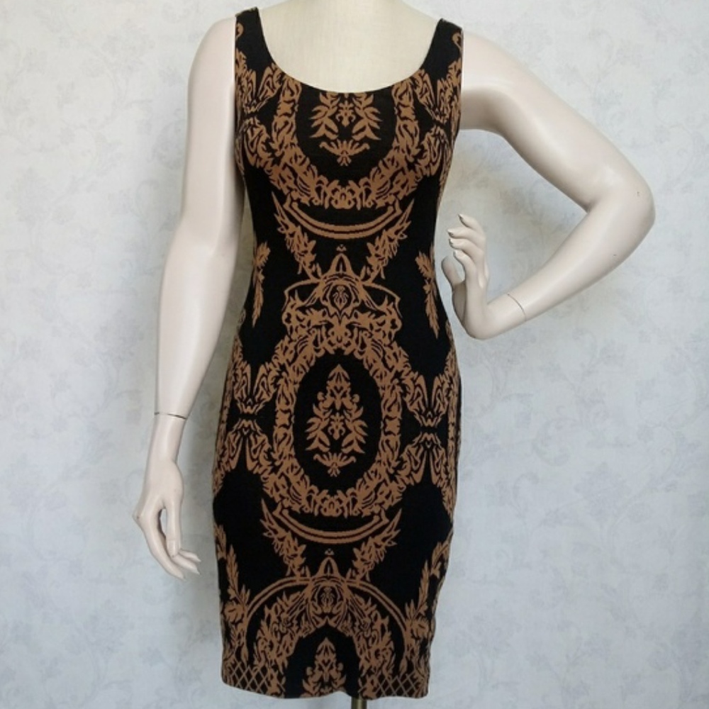 Black and Brown Sleeveless Dress